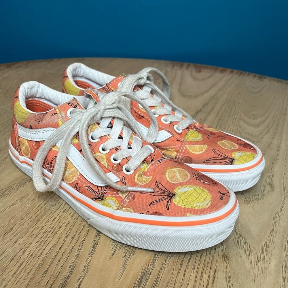 Vans Old Skool Kids Fruity Coral Lace Up Sneakers Orange Citrus Size 2.5